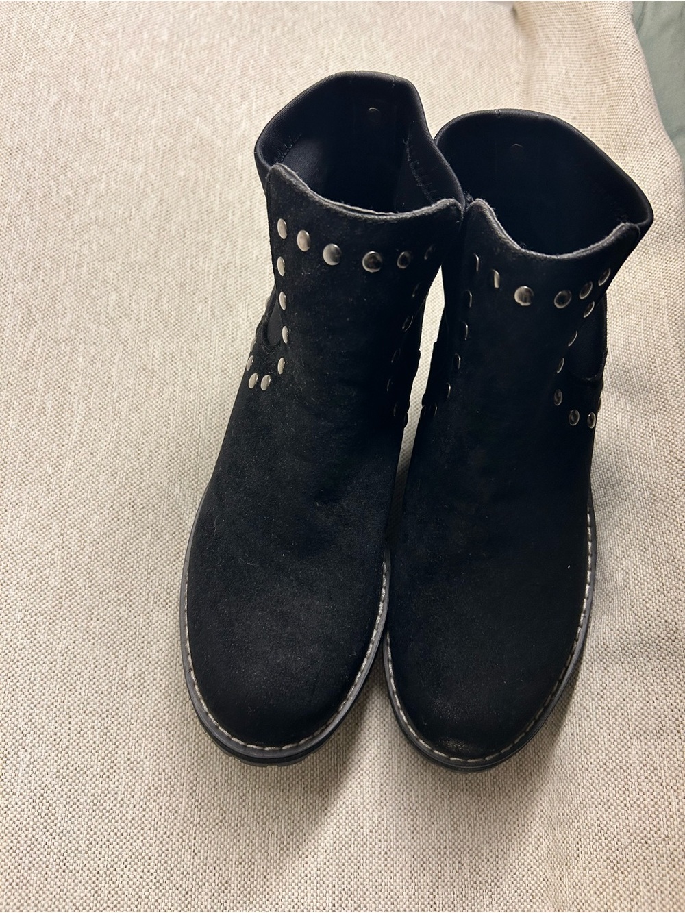 Seven7 Black Suede Studded Ankle Booties